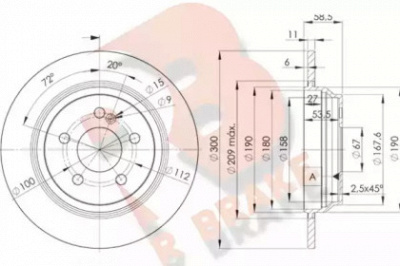 R BRAKE 78rbd23055 -  Тормозной диск